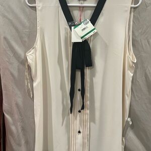 Anne Klein Tie Neck Sleeveless Blouse